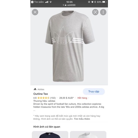 Áo nam Adidas Outline TRF T-Shirt - Grey