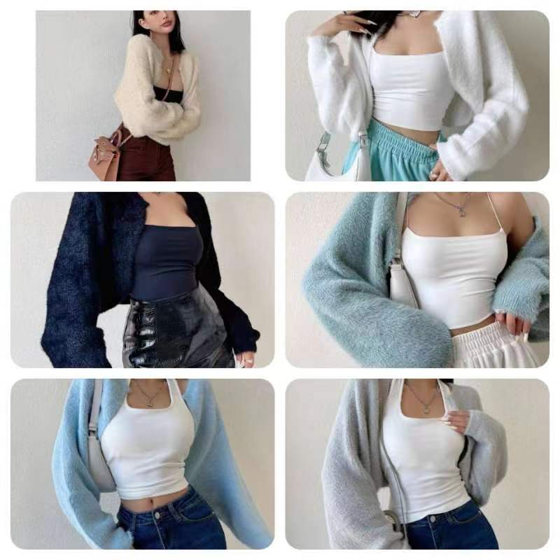 DUNEA Áo khoác len dệt kim phong cách Hàn Quốc thời trang dành cho nữ