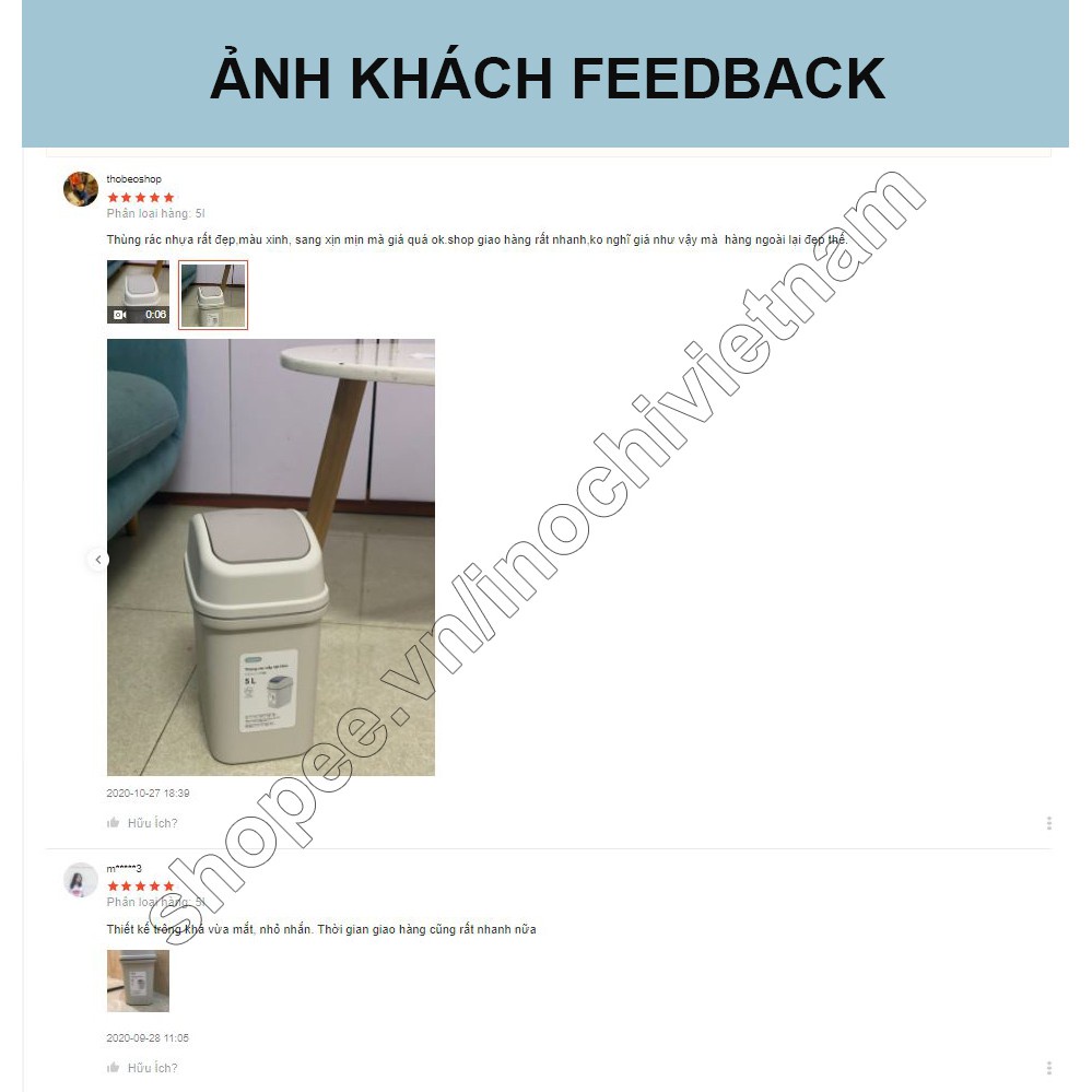 Thùng Rác Nhựa Nắp Lật Thông Minh Nhật Bản 5Lít 10L 15L Sọt Rác Văn Phòng, Khách Sạn, Đựng Rác Gia Đình
