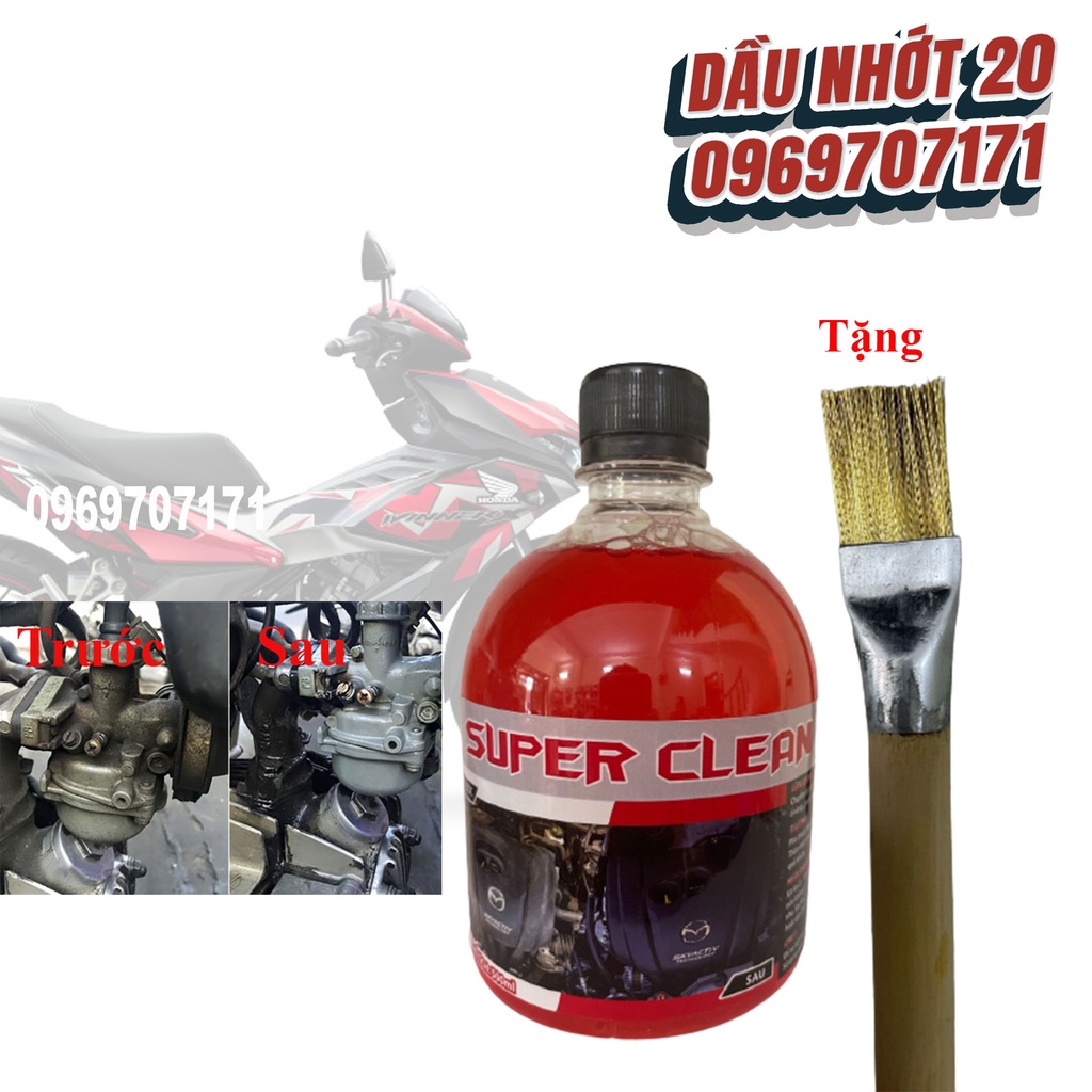 [Freeship](Tặng Vòi Xịt ) Tẩy rửa Lóc máy, tẩy rửa đầu bò super clean kèm cọ cán đen và cọ thau