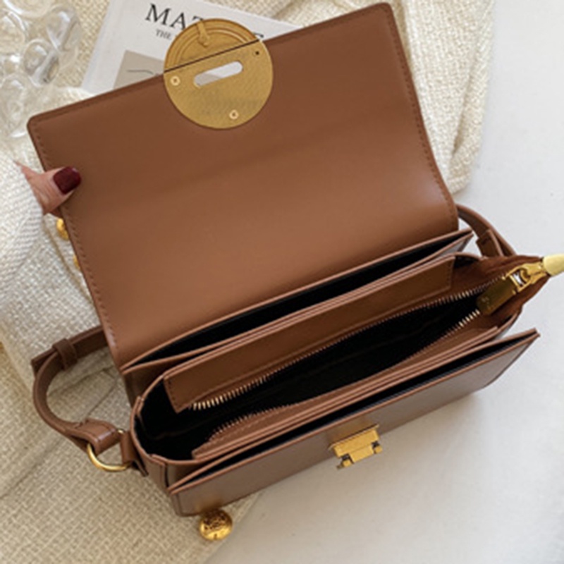 IELGY Túi Đeo Vai Hình Vuông Cỡ Nhỏ Cài Khóa Kiểu retro Đơn Giản Cho Nữ