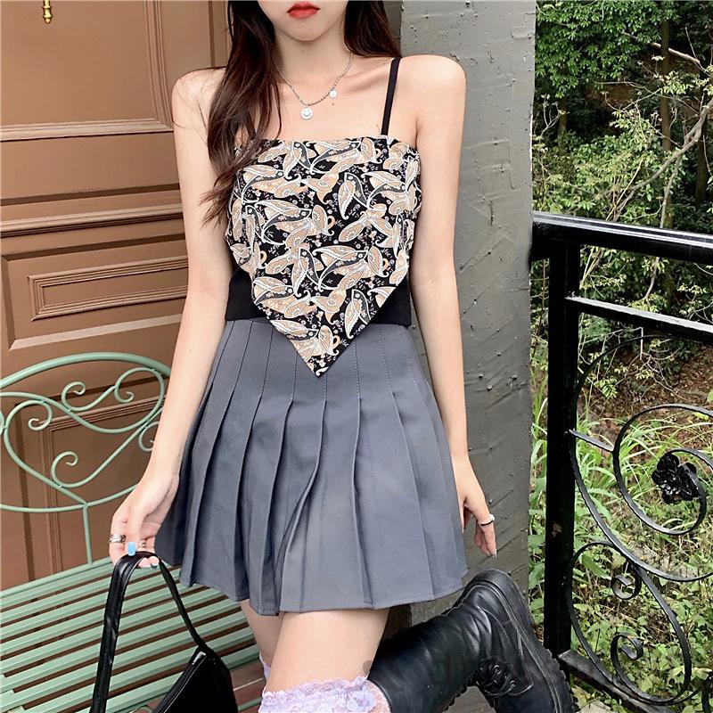 Áo hai dây dáng tam giác in họa tiết thời trang mùa hè cho nữ