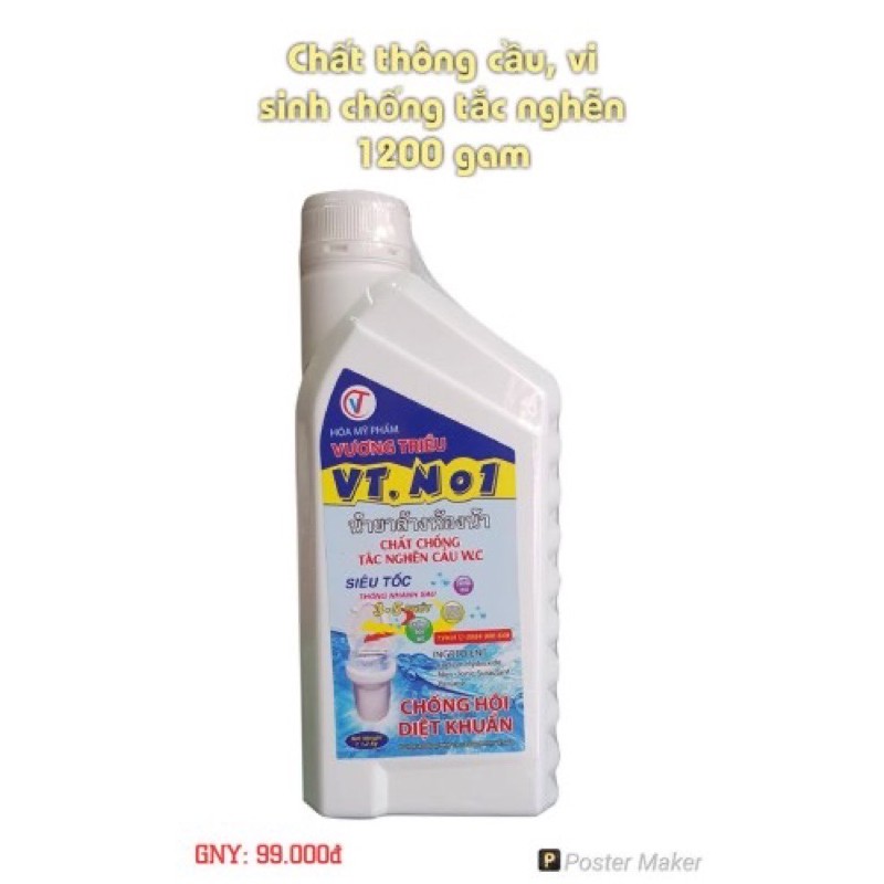 Nước thông cầu, cống siêu tốc, siêu mạnh Vương Triều VT no1