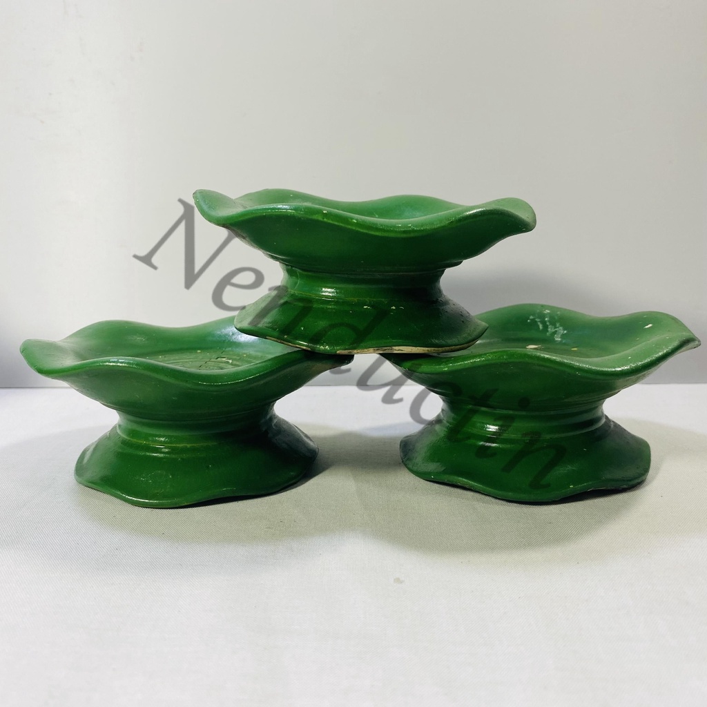 Dụng cụ trang trí nến,đế nến hình lá hoa sen bằng gốm cao cấp Đức Tín