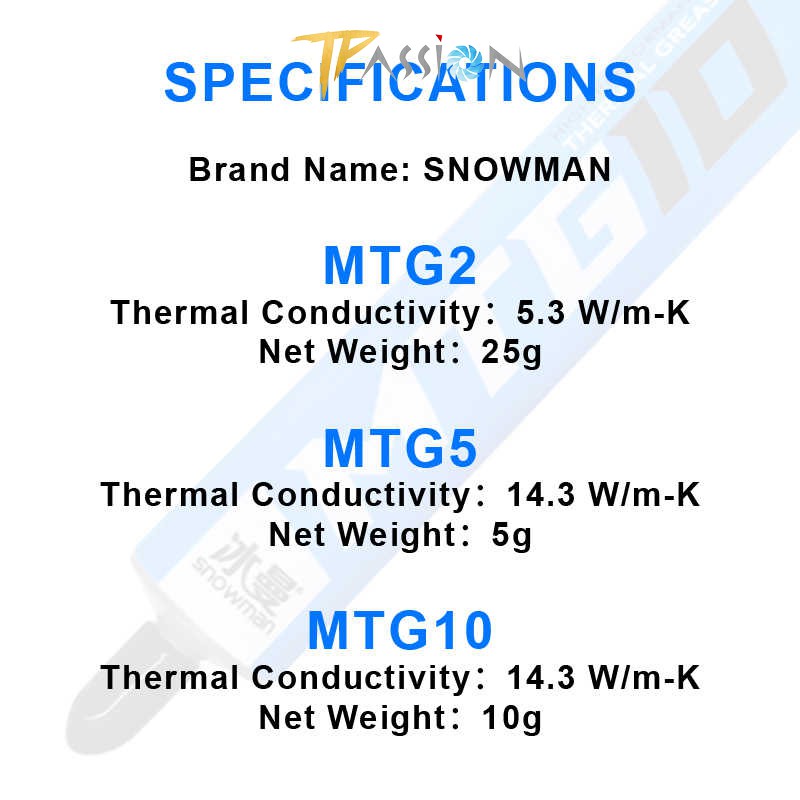 Keo tản nhiệt 14.3W/mK Snowman MTG5 (5g) | MTG10 (10g) - Hàng chính hãng, dẫn ...