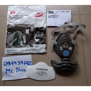 Mặt nạ 3M 3200 + TẤM LỌC 3701 + NẮP LỌC 3700- chống hoá chất sơn và thuốc trừ sâu