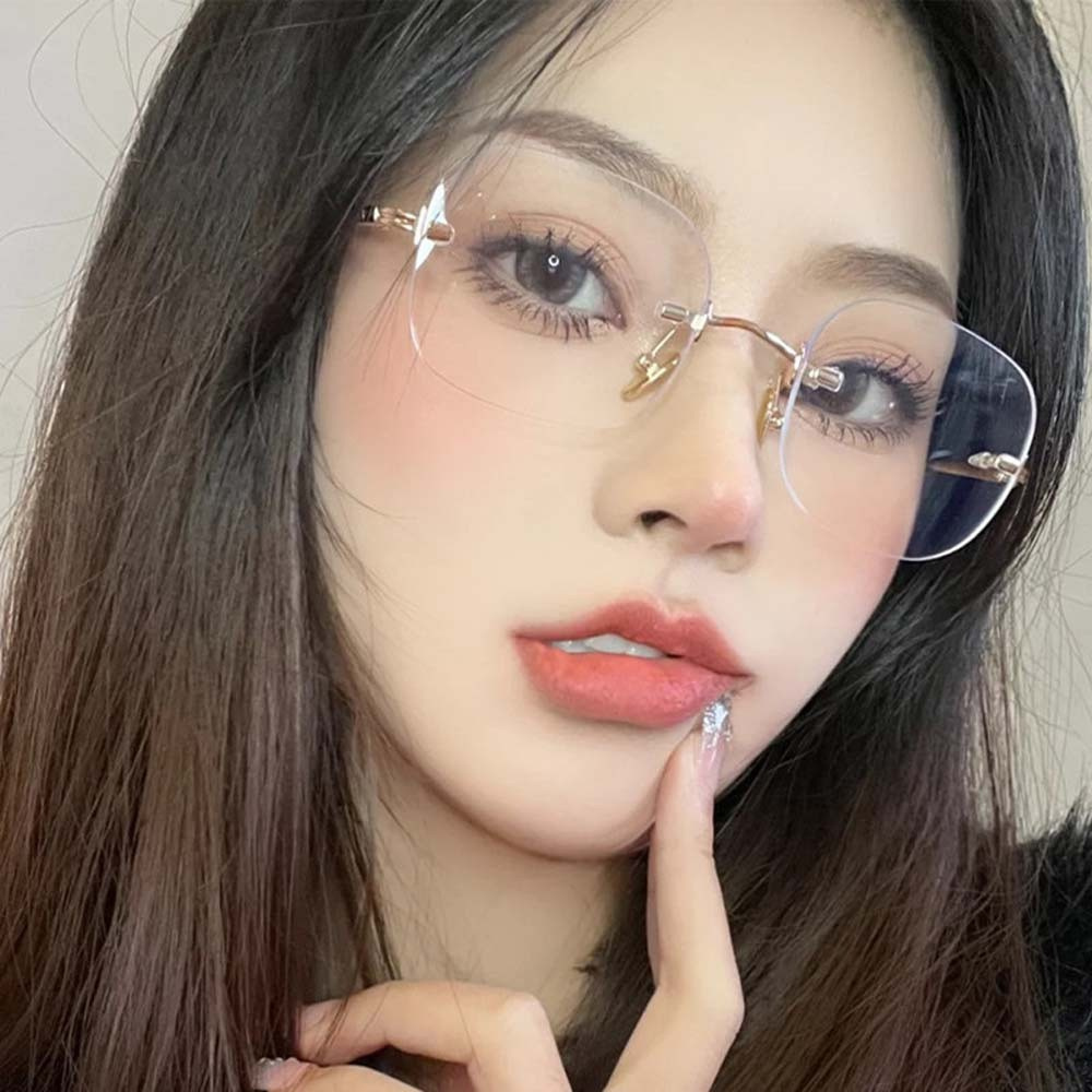 Mắt kính hình vuông không vành chống ánh sáng xanh phong cách Hàn Quốc cho nam