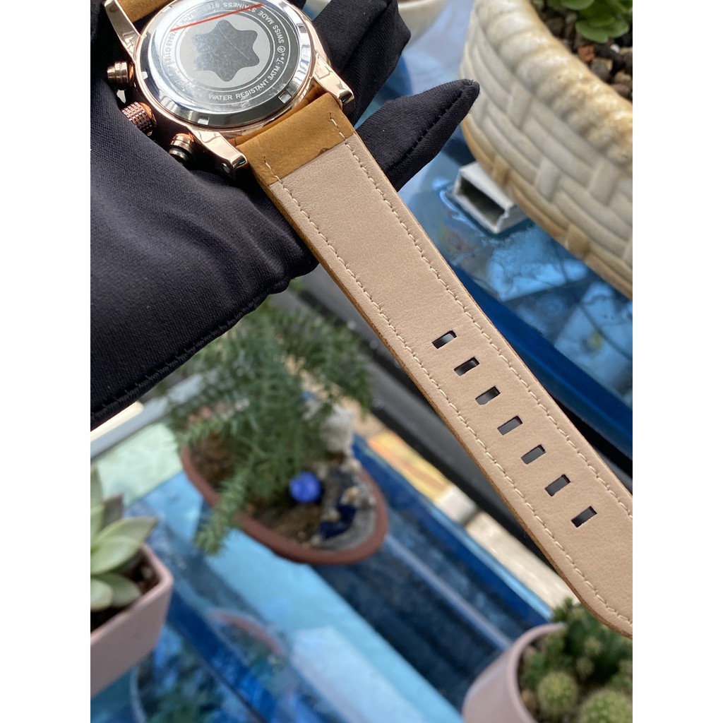ĐỒNG HỒ NAM MONTBLANC MB02 CHRONOGRAPH , DÂY DA LỘN , SIZE 44MM
