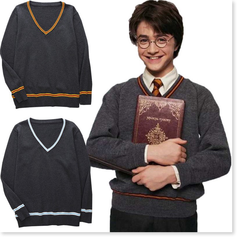 Áo len cổ chữ V Harry Potter Áo Thun Dài Tay
