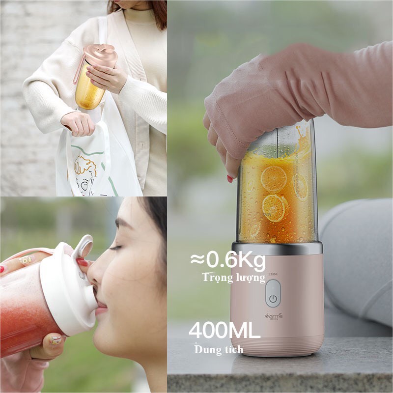 Máy Xay Sinh Tố Cầm Tay Mini Kanchhi - Máy Xay Đa Năng Sạc Tích Điện Công Suất Lớn 6 Lưỡi Inox Xay Siêu Nhuyễn vt186