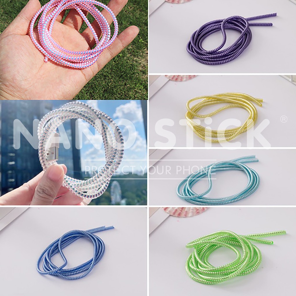 Dây quấn cáp sạc, dây cuốn cáp sạc, dài 1m4 , hàng chất lượng cao, Cam kết tặng nếu không hài lòng