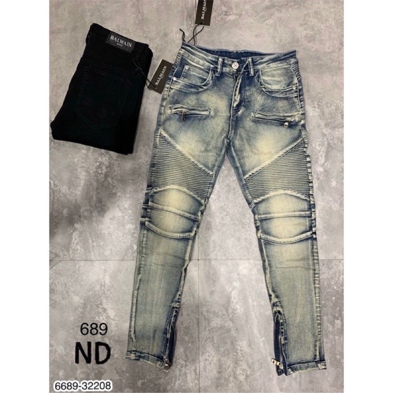 Quần bò amiri nam đen, xanh rách và gối khoá ống thời trang hàng SPF.