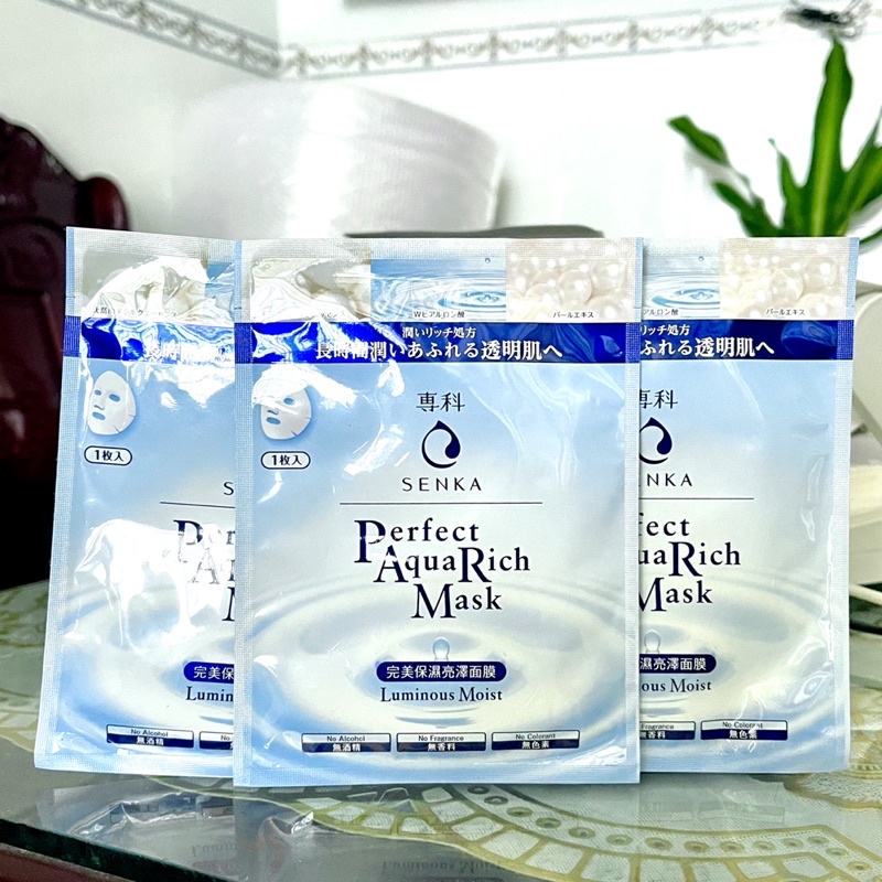 Mặt nạ dưỡng ẩm trắng da Senka Perfect Aqua Rich Luminous Moist Mask 23g