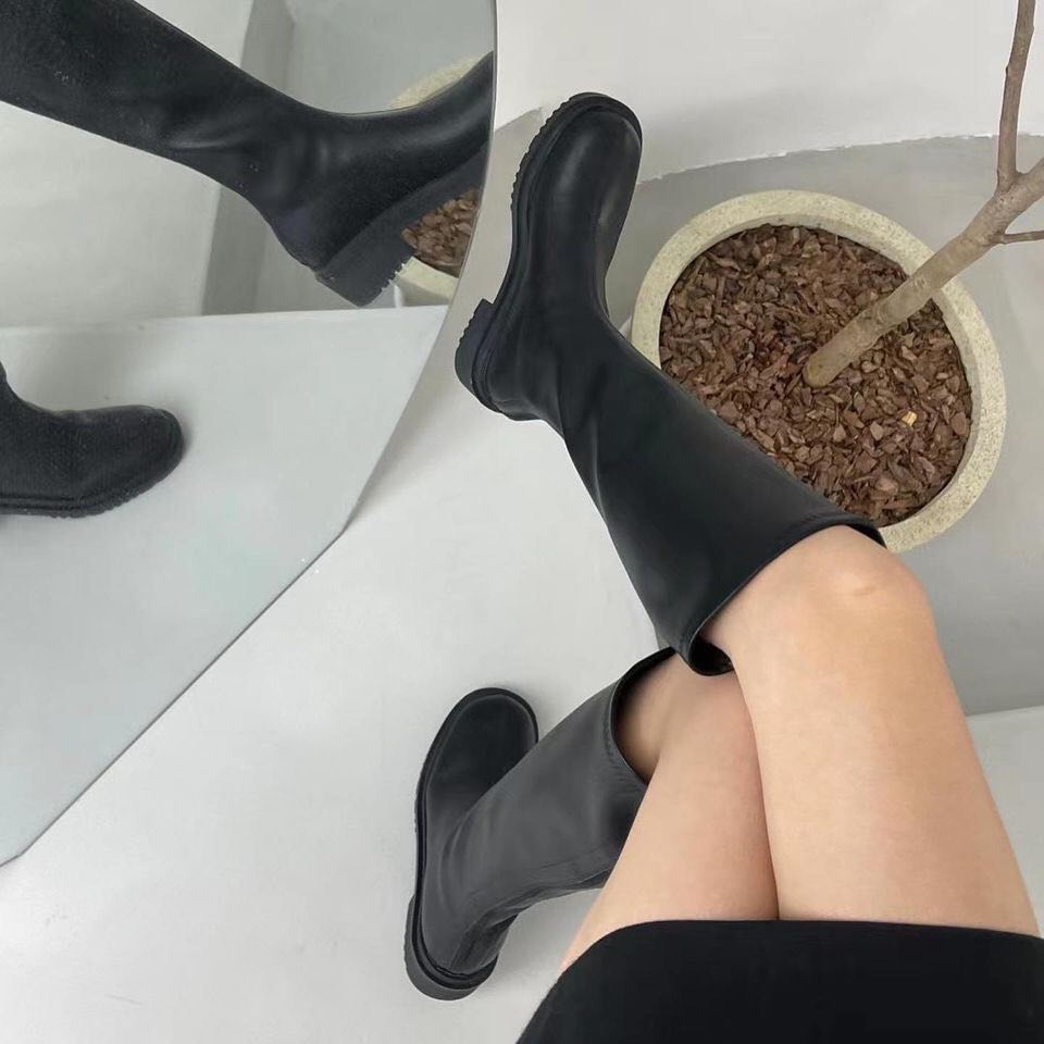 Boot cao da trơn mềm, mũi tròn, khóa sau, cao 5cm Better - 121021001