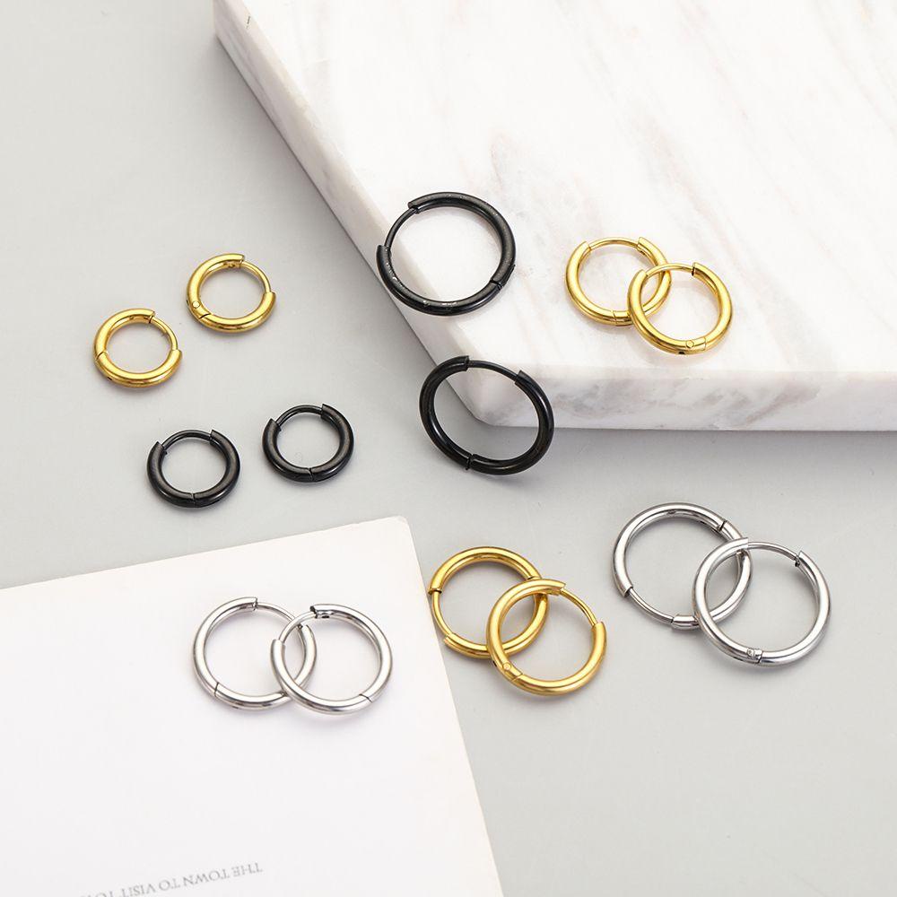 Bông Tai Mạ Vàng / Bạc 8mm / 10mm / 12mm / 14mm Nhiều Màu Sắc