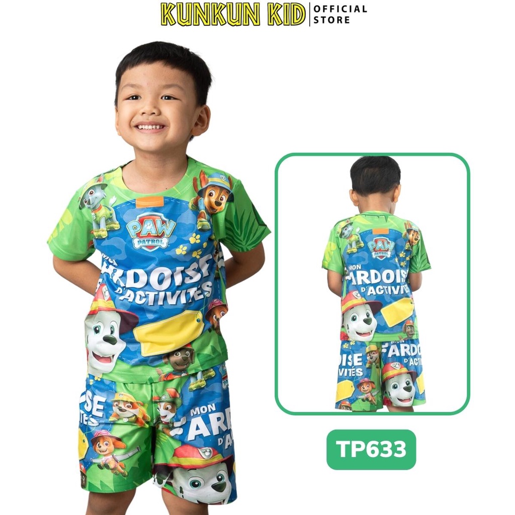 Quần áo bé trai in hoạt hình đội chú chó cứu hộ chất thun lạnh Kunkun Kid TP633