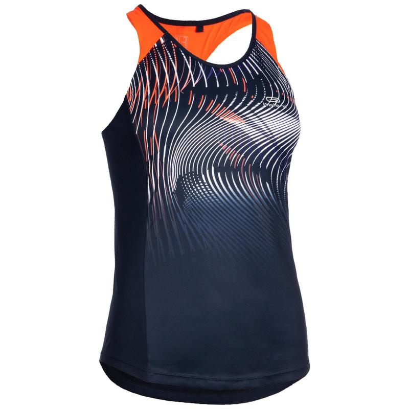 Áo thun không tay chạy điền kinh Decathlon cho nữ  màu xanh dương và cam size L/XL