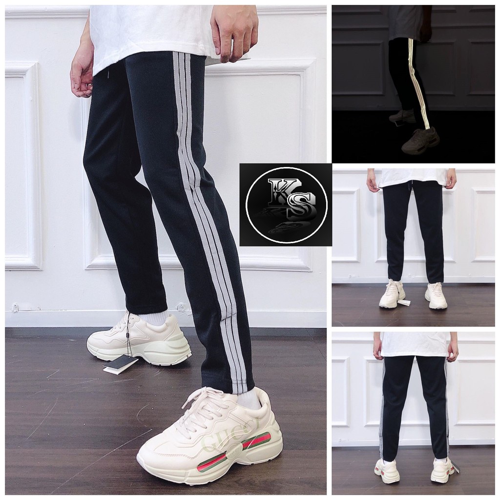 Quần dài 3 sọc Suông Phàn quang Nam nữ chất poly Kun shop