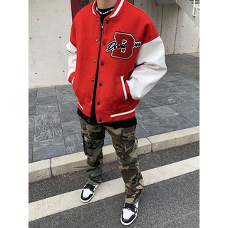Áo khoác bóng chày thêu chữ phong cách Hip Hop cho nam