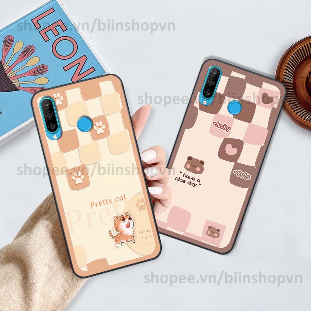 Ốp Huawei Nova 4e / P30 Lite caro trái tim nhiều màu sắc, đầy cá tính, khẳng định phong cách