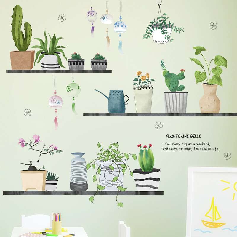 decal dán tường xương rồng