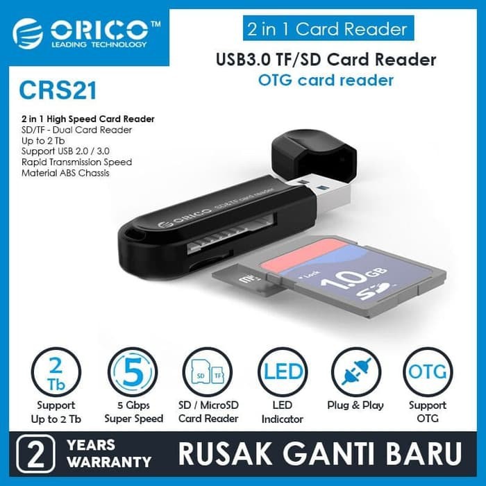 Đầu Đọc Thẻ Nhớ Orico Crs21 Usb3.0 Tf / Sd