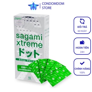 Bao cao su Sagami Dots Xtreme Type siêu mỏng mượt, hộp 10 bao