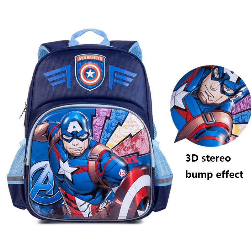 SUGE Ba Lô Đi Học In Họa Tiết Hoạt Hình Frozen / SPIDERMAN Captain America 3D Cho Bé Mẫu Giáo