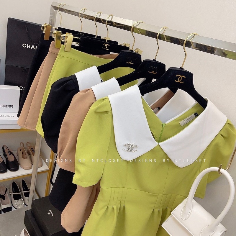 Set áo sơ mi pelum mix quần váy nt closet
