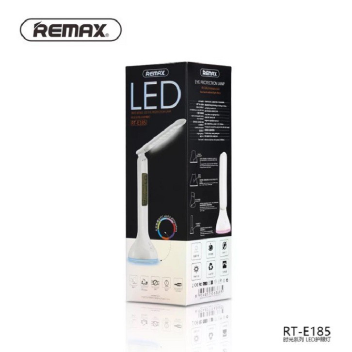 ℡✼☃REMAX RT-E185 TIME SERIES LED: Đèn bàn LED tích điện chống cận 3 chế độ sáng - Hiển thị Ngày,Giờ,Nhiệt và Có