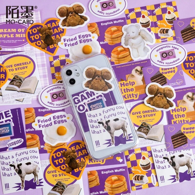 Bộ 24 Hình Dán Chống Nước Nhiều Chủ Đề Mo-Card Sticker Cây Đầu To