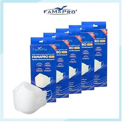 Khẩu trang KF94 4D Farmapro Nam Anh 4 lớp kháng khuẩn cao cấp Việt Nam