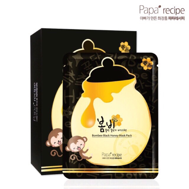 Hộp 10 Mặt nạ trắng da tinh chất mật ong Paparecipe – BomBee honey Korea