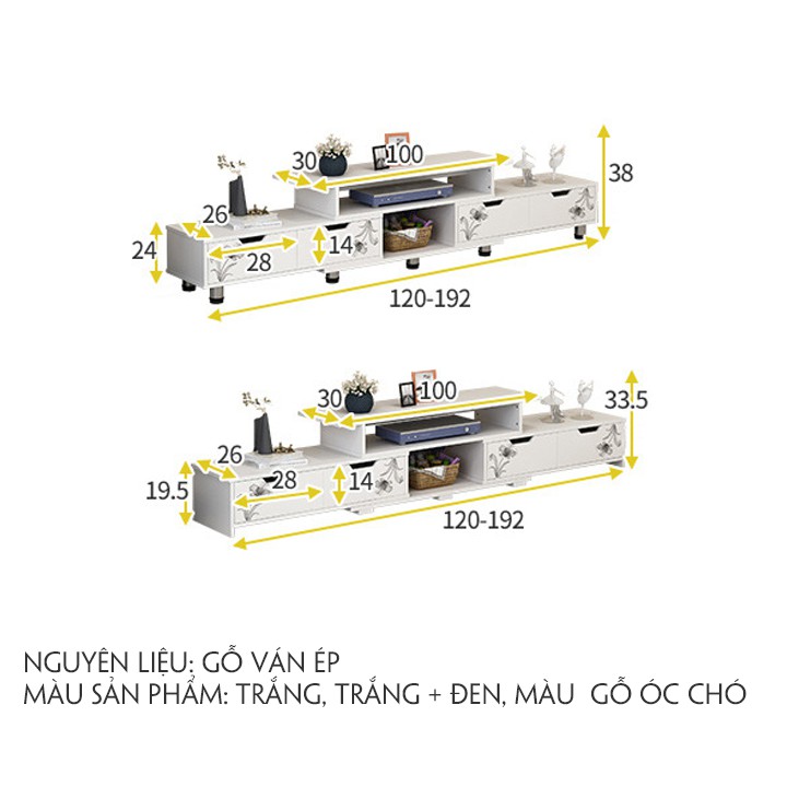 Kệ tivi để sàn gỗ công nghiệp MDF siêu chống ẩm có ngăn kéo T349