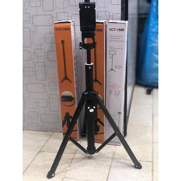 Tripod kiêm Gậy Chụp Hình tích hợp Remote cho điện thoại VCT-1688