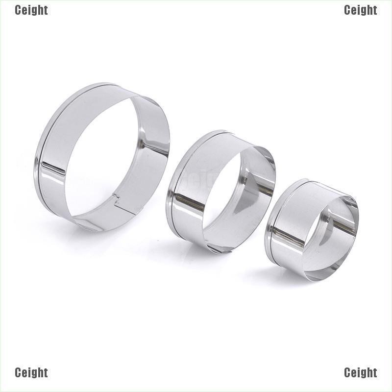 Bộ 3 khuôn cắt bánh quy hình tròn bằng thép không gỉ