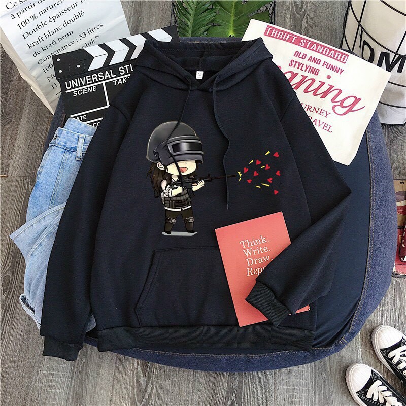 [FREESHIP]Áo Khoác HOODIE Nam Nữ CÔ BÉ BẮN TIM Chất Vải Dày Dặn Ấm Áp