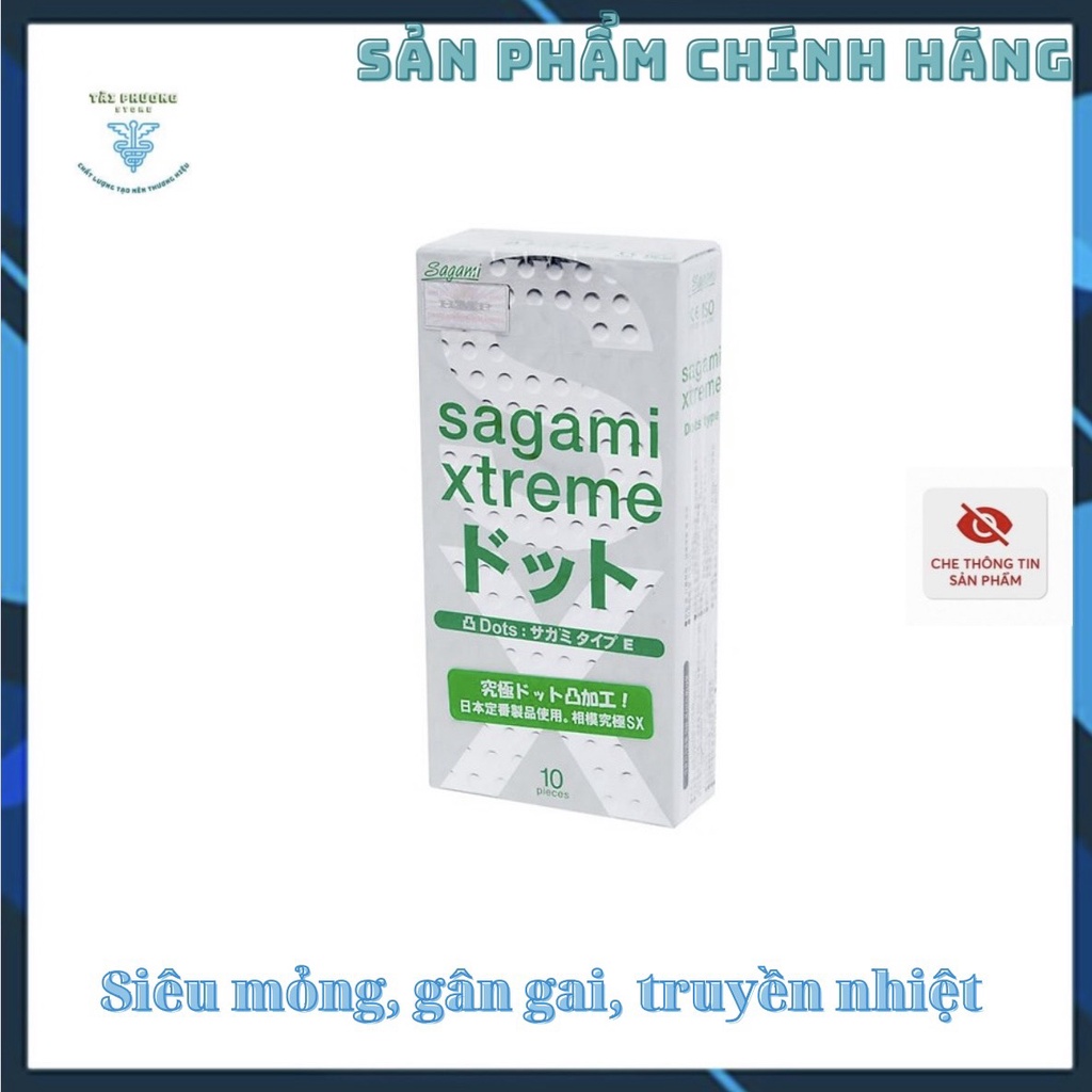 Bao Cao Su Sagami Extreme White. Siêu mỏng - Gân Gai - Truyền nhiệt, Xuất Xứ Nhật Bản - Hộp 10 cái