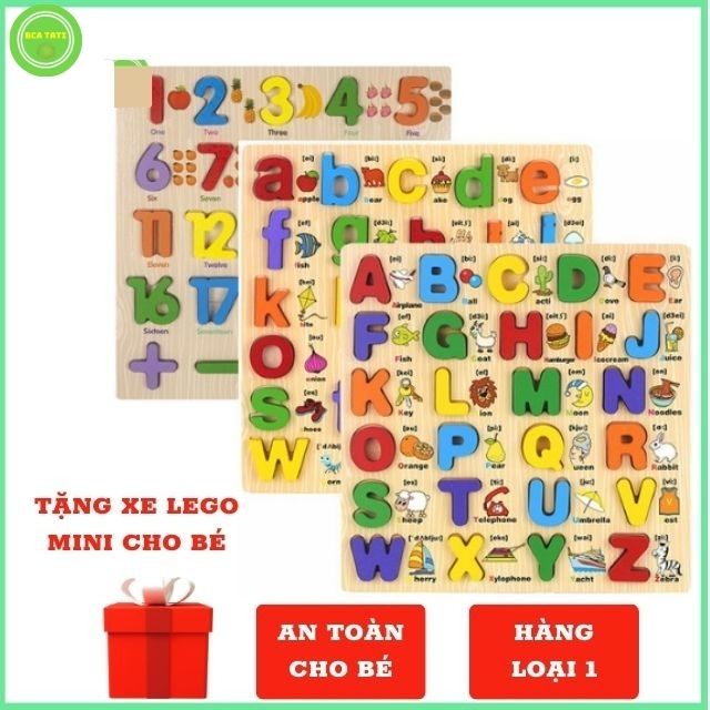 Bảng Chữ Cái Chữ số Đồ Chơi Gỗ An Toàn Bảng Ghép Hình Tiếng Việt Tiếng Anh In Nổi Có Mô Tả Hình Ảnh Bé Tập Đọc Ghép Vần