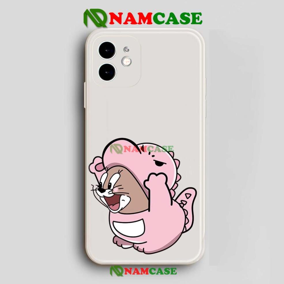 Ốp lưng iphone 6/6s/7/8/X/XS/Xr/11/12/13 Pro Plus Max Cạnh viền vuông silicon mềm dẻo hình tom jerry cute dễ thương đẹp