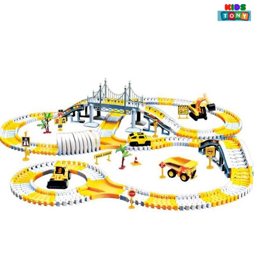 Bộ lắp ráp đường đua ô tô sáng tạo,đường ray ô tô xe lửa cáo cấp quà tặng cho các bé