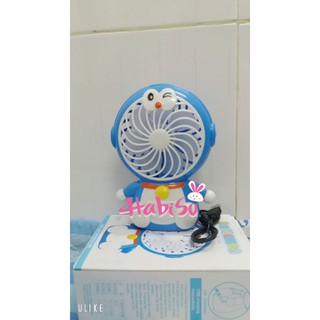 Quạt sạc để bàn có đèn Doremon