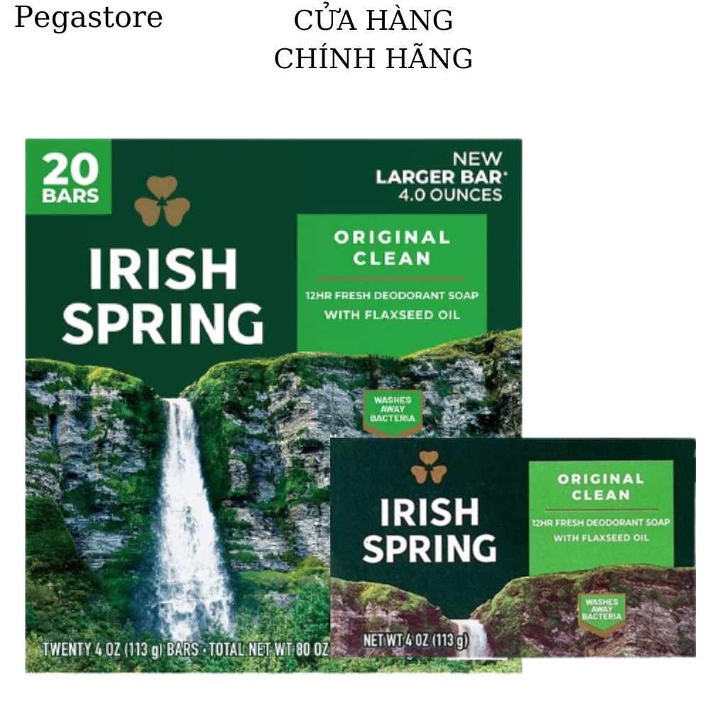 Xà bông cục Irish Spring Mỹ Deodorant Soap Original - Xà bông tắm Spring 104.8g