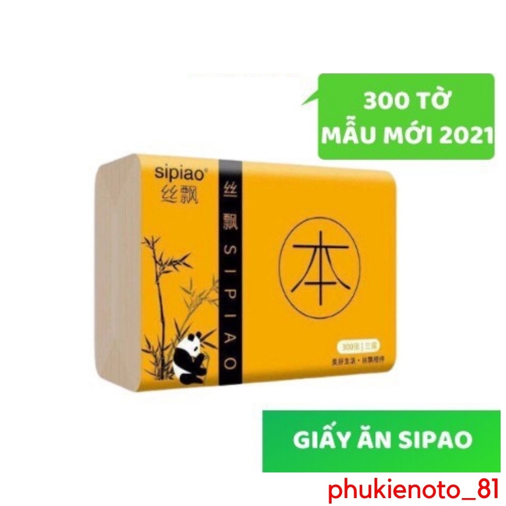 Giấy ăn gấu trúc Sipiao loại 1 siêu dai không chất tẩy trắng - 1 gói 300 tờ