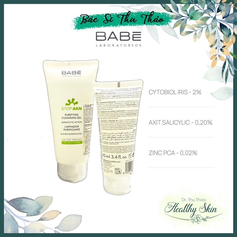 SỮA RỬA MẶT BABE STOP AKN PURIFYING CLEANSING GEL 100ml- 200ml