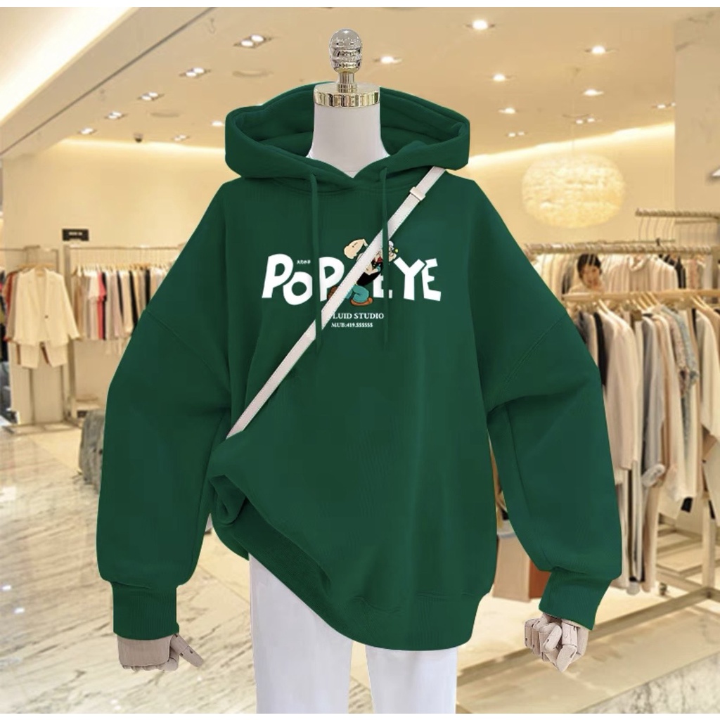 Áo hoodie nỉ nữ nam tay bồng form rộng unisex KONOVA chất liểu nỉ bông dày