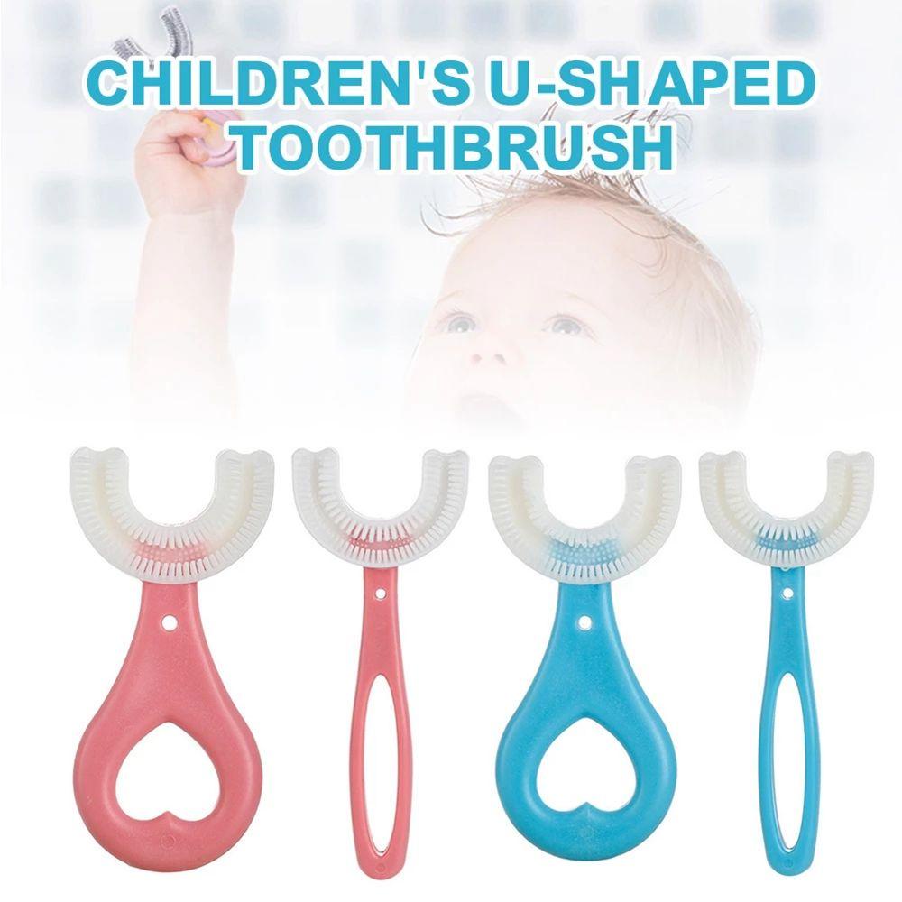 Bàn Chải Đánh Răng Bằng Silicone Hình Chữ U Đơn Giản Cho Bé 2-12 Tuổi