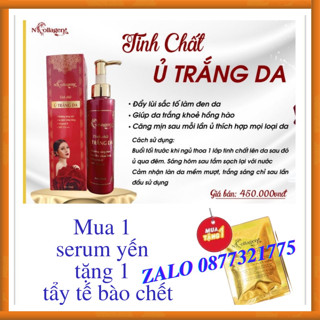 TINH CHẤT Ủ TRẮNG BODY N.COLLAGEN (Giúp kích thích trắng nhanh làn da s.ạ.m đen da mau hấp thụ kem QUA ĐÊM)