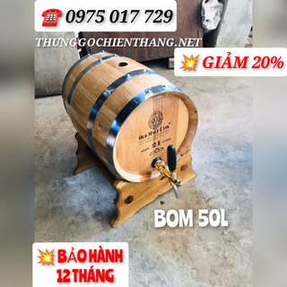 Thùng rượu gỗ sồi 50lit ⚡ LOẠI TỐT ⚡ bình gỗ ủ rượu thiết kế chắc chắn dễ sử dụng