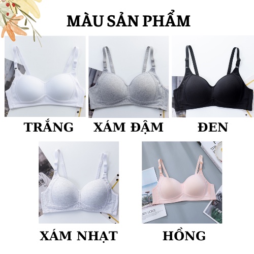 Áo Ngực Nữ Không Gọng Chất Cotton Mịn - Áo Lót Nữ Nâng Ngực Mút Mỏng Siêu Xinh AMYBRA A838